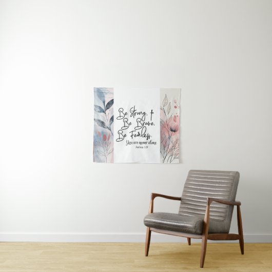 Jozua 19 Wees sterk, wees moedig Bijbelvers Wandkleed (In Situ (horizontaal))