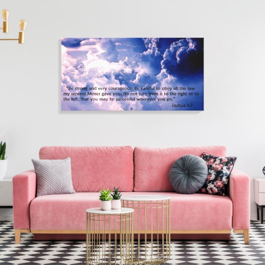 Jozua 1:7 canvas afdruk (Insitu (Woonkamer))
