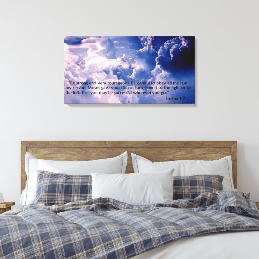 Jozua 1:7 canvas afdruk (Insitu (Slaapkamer))