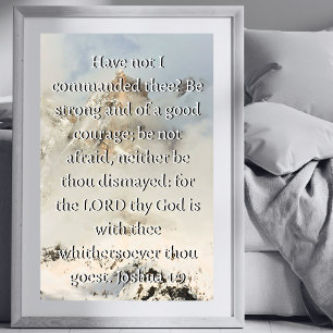 Jozua 1:9 Bijbelvers Aanmoediging Christelijk Poster