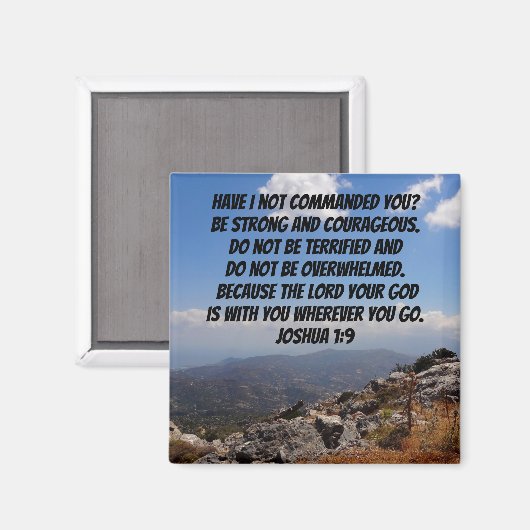 Jozua 1:9 Sterk en moedig Bijbelvers Magneet (Voorkant / Achterkant)