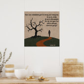 Jozua 1:9 Wees niet bang God is met u Poster (Keuken)