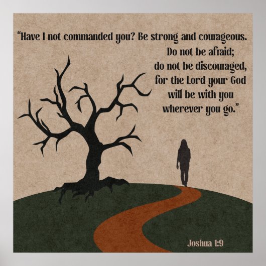 Jozua 1:9 Wees niet bang God is met u Poster (Voorkant)