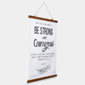 Jozua 1:9 Wees sterk en moedig Christelijk Hangend Wandkleed (Gebogen)