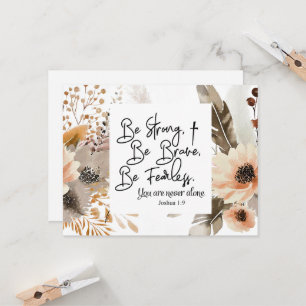 Jozua 1 9 Wees sterk, moedig Bijbelvers, platte Ka