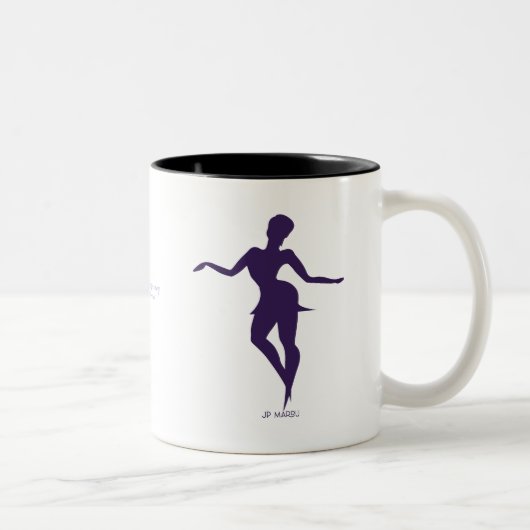 JP MAROU Dancing the night Away coffee mug Tweekleurige Koffiemok (Rechts)