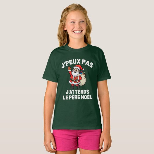 J'Peux Pas J'attends Le Père Noël Joyeux Noel T-shirt (Voorkant volledig)