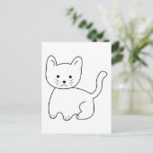 Jpgcat CARTOON SKETCH DRAWWING KITTEN CAT PETS ANI Briefkaart (Staand voorkant)