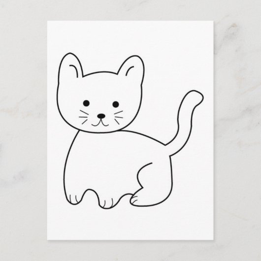 Jpgcat CARTOON SKETCH DRAWWING KITTEN CAT PETS ANI Briefkaart (Voorkant)