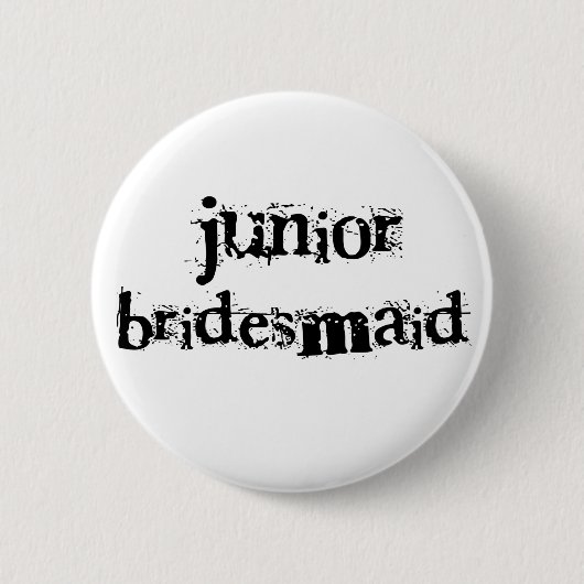 Jr. Bridesmaid Black Text Ronde Button 5,7 Cm (Voorkant)