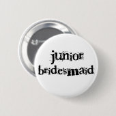 Jr. Bridesmaid Black Text Ronde Button 5,7 Cm (Voorkant /achterkant)