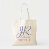 Jr bridesmaid lila roze canvas tas voor bloemmeisj (Voorkant)