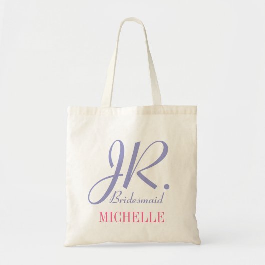 Jr bridesmaid lila roze canvas tas voor bloemmeisj (Voorkant)