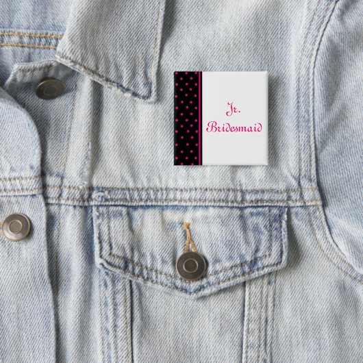 Jr. Bridesmaid Vierkante Button 5,1 Cm (In situ)