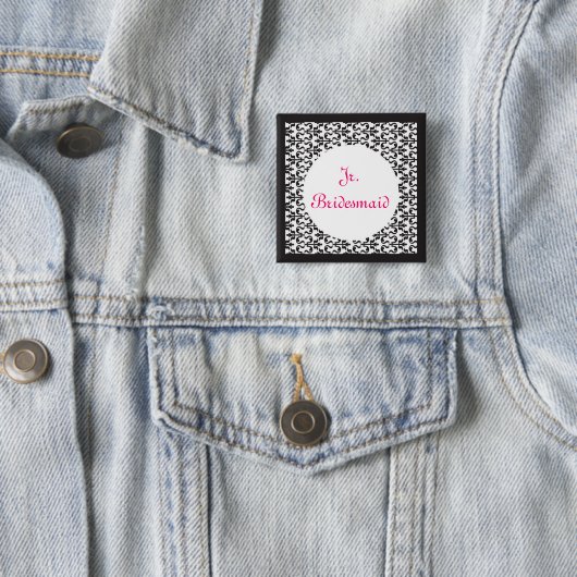 Jr. Bridesmaid Vierkante Button 5,1 Cm (In situ)