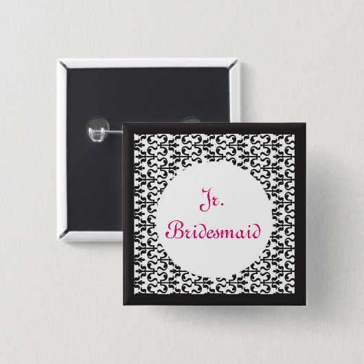 Jr. Bridesmaid Vierkante Button 5,1 Cm (Voorkant /achterkant)