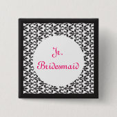 Jr. Bridesmaid Vierkante Button 5,1 Cm (Voorkant)
