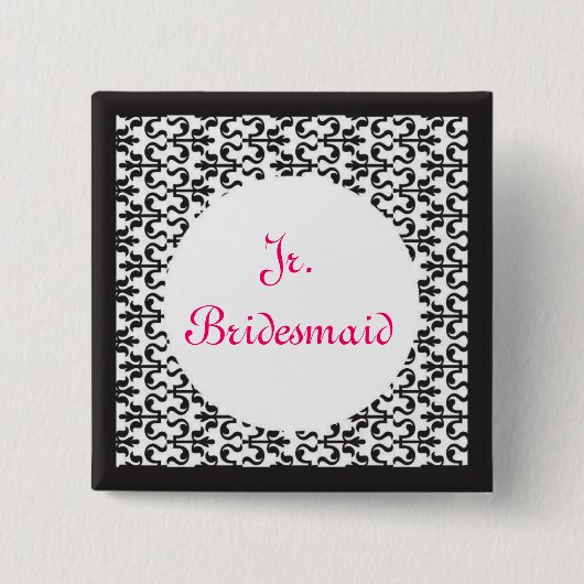 Jr. Bridesmaid Vierkante Button 5,1 Cm (Voorkant)
