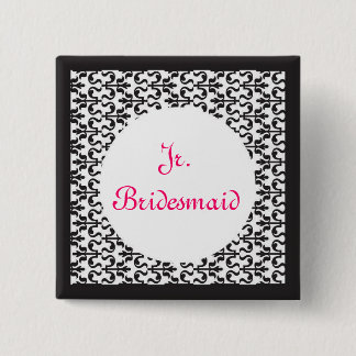 Jr. Bridesmaid Vierkante Button 5,1 Cm