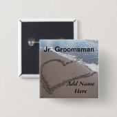 Jr Groomsman Beach Wedding Button (Voorkant /achterkant)