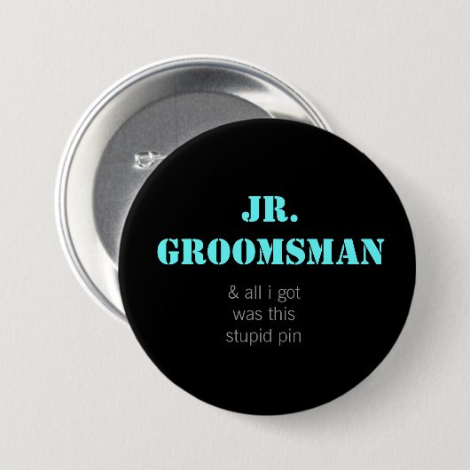 Jr. Groomsman Ronde Button 7,6 Cm (Voorkant /achterkant)