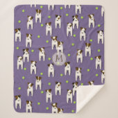 JRT PRT Terriers dogs tennisballen patroon paars Sherpa Deken (Voorkant)