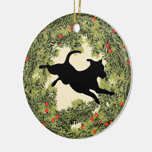 JRT Wreath Keramisch Ornament (Links)