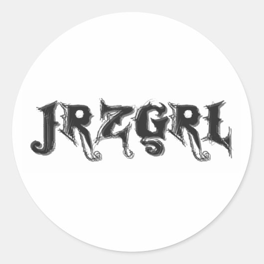Jrzgrl Ronde Sticker (Voorkant)