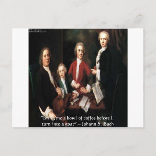 JS Bach Grafische & Grappige Koffie Citaten Cadeau Briefkaart