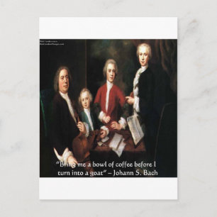 JS Bach Grafische & Grappige Koffie Citaten Cadeau Briefkaart