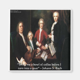 JS Bach Grafische & Grappige Koffie Citaten Cadeau Magneet