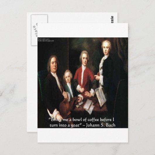 JS Bach Graphic & Funny Coffee Quote Gifts & Kaart (Voorkant / Achterkant)