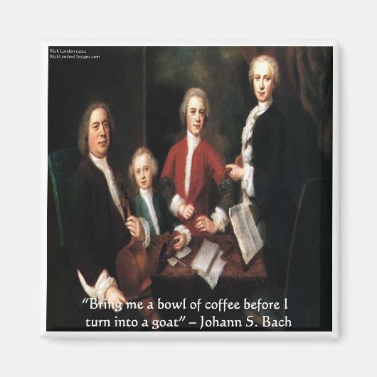 JS Bach Graphic & Funny Coffee Quote Gifts & Kaart Magneet (Voorkant)