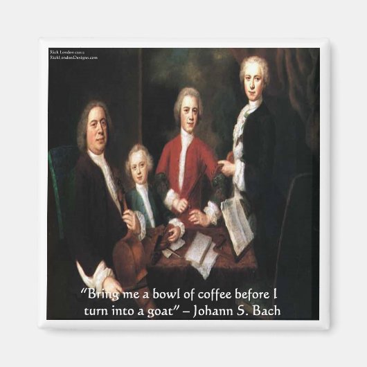 JS Bach Graphic & Funny Coffee Quote Gifts & Kaart Magneet (Voorkant)
