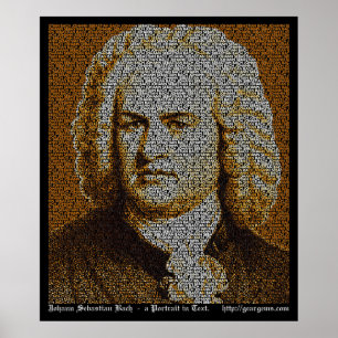 JS Bach-tekstportret Poster