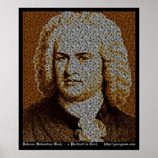 JS Bach-tekstportret Poster (Voorkant)