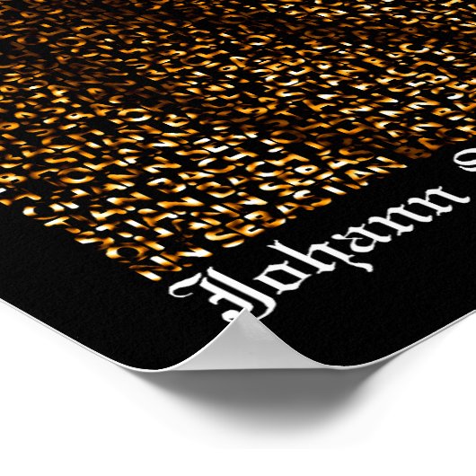 JS Bach-tekstportret Poster (Hoek)