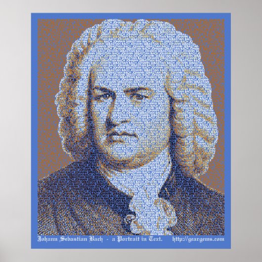 JS Bach-tekstportret Poster (Voorkant)