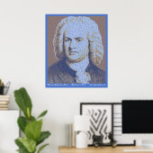 JS Bach-tekstportret Poster (Thuiskantoor)