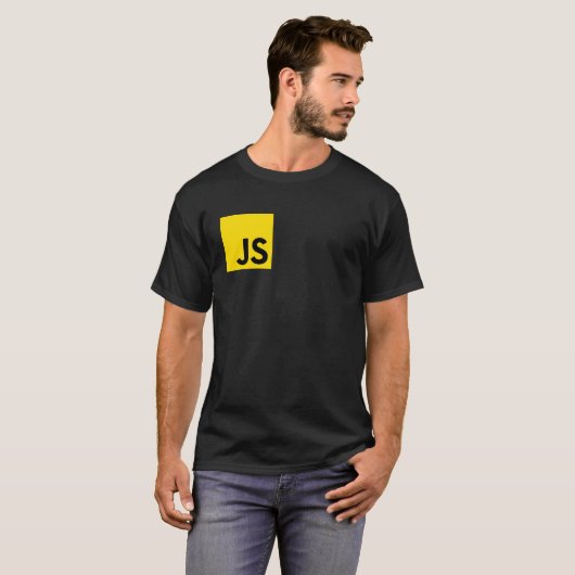 JS Developer Programmer Coding Logo T-shirt (Voorkant volledig)