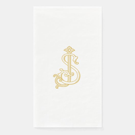 JS Monogram SJ Monogram Bruiloft Servetten (Voorkant)