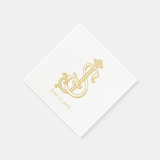JS Monogram SJ Monogram Bruiloft Servetten (Hoek)