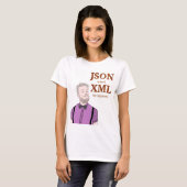 JSON is alleen XML voor hipsters T-shirt (Voorkant volledig)