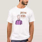 JSON is alleen XML voor hipsters T-shirt (Voorkant)