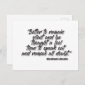 JSR 1. "Beter om stil te blijven en te denken... Briefkaart (Voorkant / Achterkant)