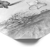 JT08 "Een stille hack" zwart-wit Poster (Hoek)