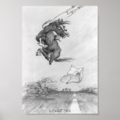 JT08 "Een stille hack" zwart-wit Poster (Voorkant)