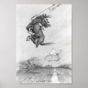 JT08 "Een stille hack" zwart-wit Poster