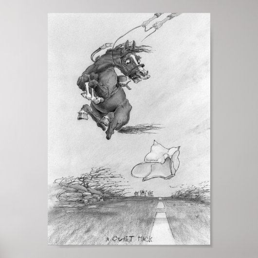 JT08 "Een stille hack" zwart-wit Poster (Voorkant)