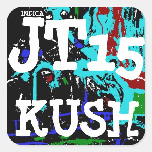 JT15 INDICA KUSH VIERKANTE STICKER (Voorkant)
